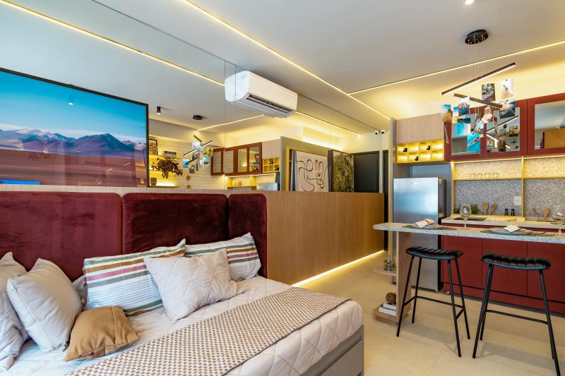 Projeto de arquitetura para apartamento decorado do Empreendimento Nurban Campo Belo, São Paulo, pelo escritório de arquitetura MWARQ, liderado pela arquiteta Marcela. Arquitetura para incorporação. Arquitetura para incorporadoras.