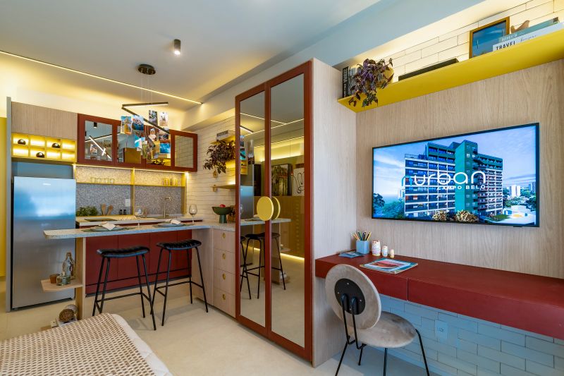 Projeto de arquitetura para apartamento decorado do Empreendimento Nurban Campo Belo, São Paulo, pelo escritório de arquitetura MWARQ, liderado pela arquiteta Marcela. Arquitetura para incorporação. Arquitetura para incorporadoras.