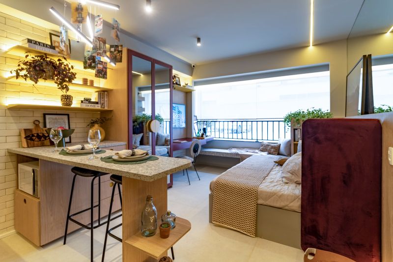 Projeto de arquitetura para apartamento decorado do Empreendimento Nurban Campo Belo, São Paulo, pelo escritório de arquitetura MWARQ, liderado pela arquiteta Marcela. Arquitetura para incorporação. Arquitetura para incorporadoras.