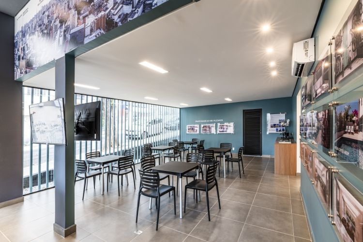 Projeto de arquitetura para stand de vendas do Empreendimento Your Code Liberdade, São Paulo, pelo escritório de arquitetura MWARQ, liderado pela arquiteta Marcela.