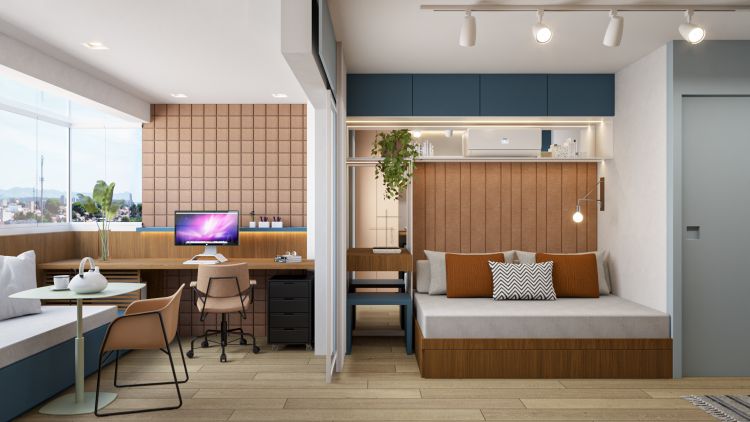 Projeto de arquitetura para reforma de apartamento studio em Pinheiros.