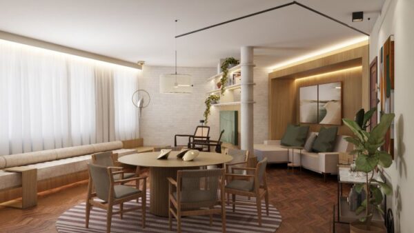 Projeto de arquitetura para reforma de apartamento na Bela Vista, São Paulo, pelo escritório de arquitetura MWARQ, liderado pela arquiteta Marcela.