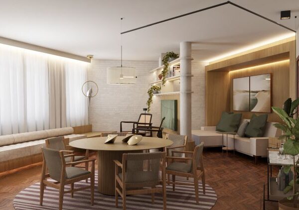 Projeto de arquitetura para reforma de apartamento na Bela Vista, São Paulo, pelo escritório de arquitetura MWARQ, liderado pela arquiteta Marcela.