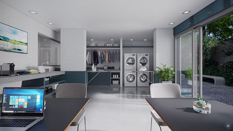 Projeto de arquitetura para áreas comuns do Empreendimento Your Code Liberdade, São Paulo, pelo escritório de arquitetura MWARQ, liderado pela arquiteta Marcela Wandenkolk.