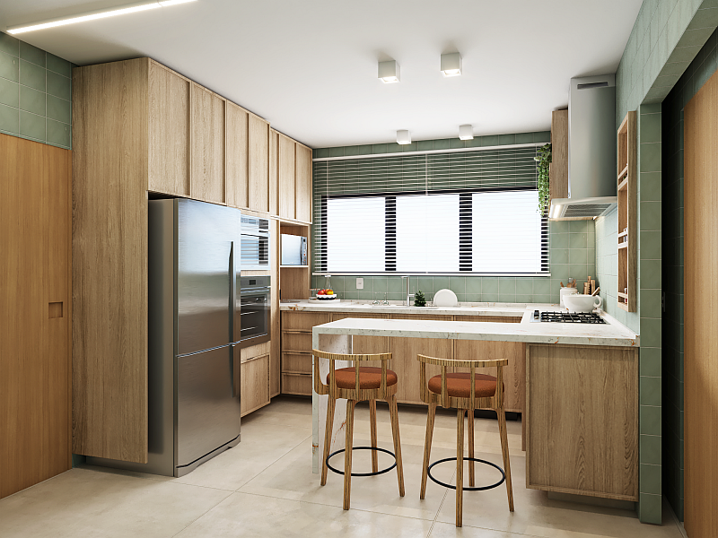 Cozinha em estilo shaker ou provençal ,em projeto de arquiteta na Vila Olímpia