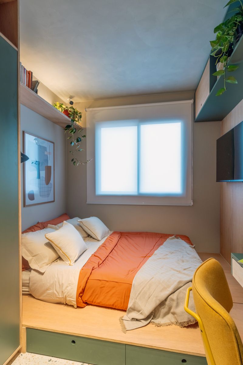 Escritório de Arquitetura MWARQ. Arquiteta Marcela andenkolk. Projeto para Incorporação. Apartamento Decorado Vita Urbana. Apartamento compacto. Arquitetura incorporação incorporadora.