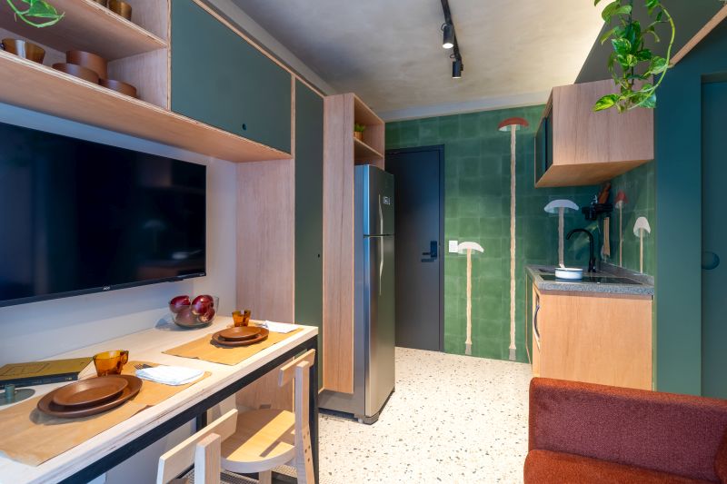 Escritório de Arquitetura MWARQ. Arquiteta Marcela andenkolk. Projeto para Incorporação. Apartamento Decorado Vita Urbana. Apartamento compacto.