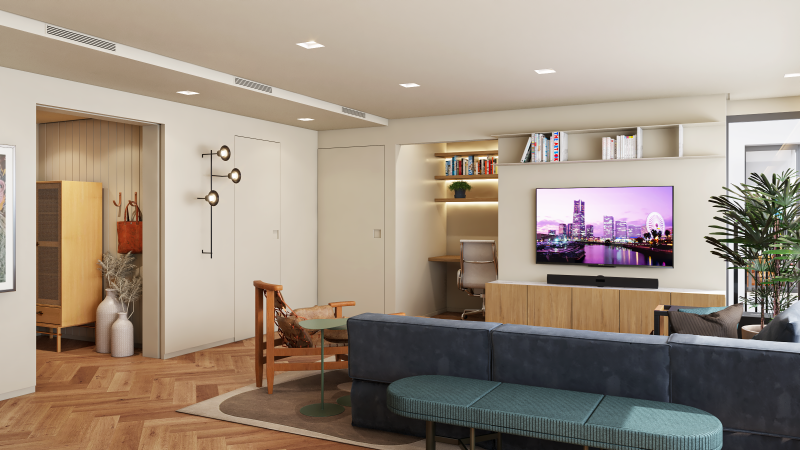 Arquiteta marcela wandenkolk. escritório de arquitetura MWARQ. Projeto de arquitetura no itaim. apartamento alto padrão. sala de estar integrada.